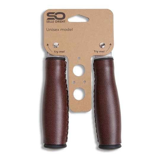 Selle Orient set handvatten kunstleer bruin 135mm.