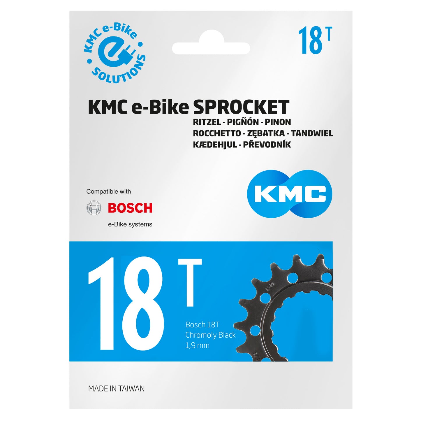 KMC kettingblad 1/2x1/8" 18T Bosch Gen. 2
