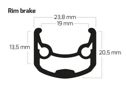 Velg 28' - 14 ANDRA30 28'-622 aluminium zwart cnc