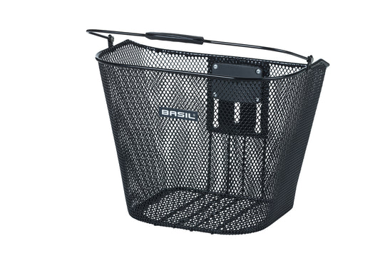 Basil 10224 Bremen BE fietsmand afneembaar voor zwart + Baseasy-Stemholder