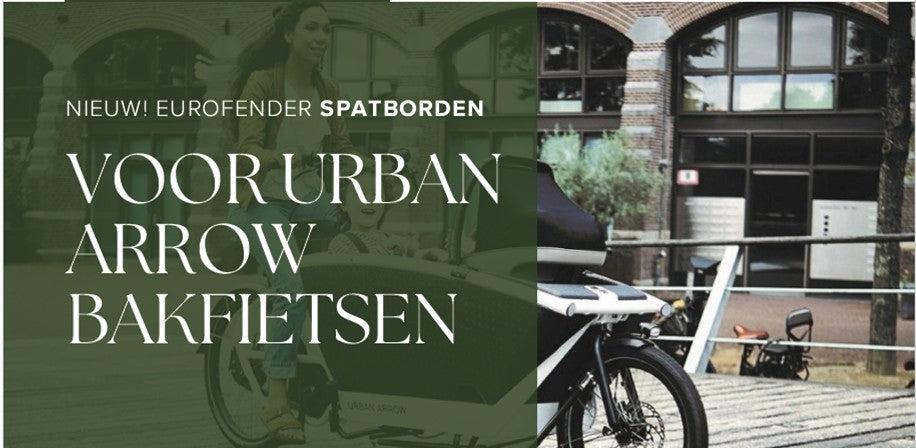 Eurofender URB020 achterspatbord 26" Tempo mat zwart 65 mm. voor Urban Arrow bakfietsen