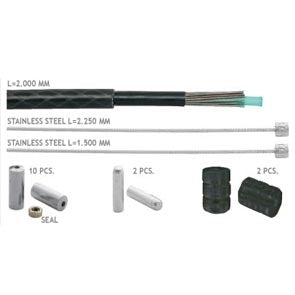 Elvedes 6487B ATB/Race cablekit derailleur lineair/RVS Carbon color