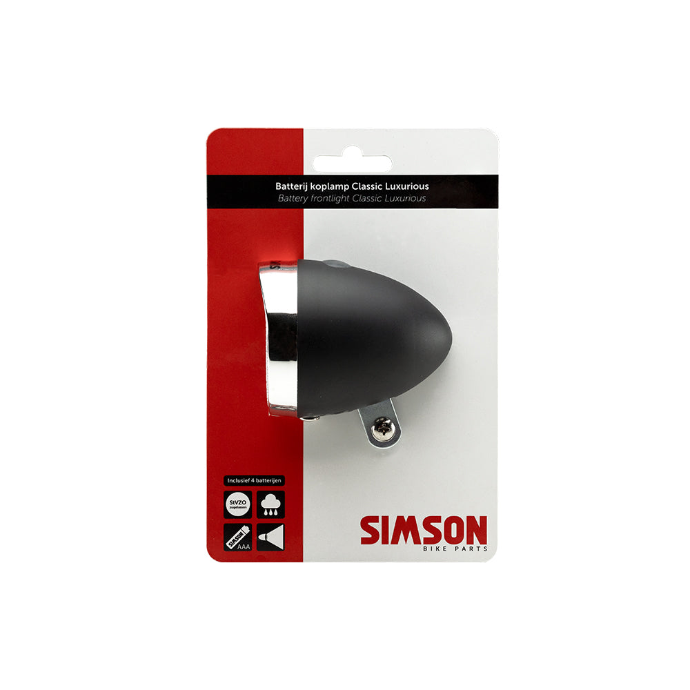Simson 022030 batterij koplamp Classic 'Luxurious' zwart