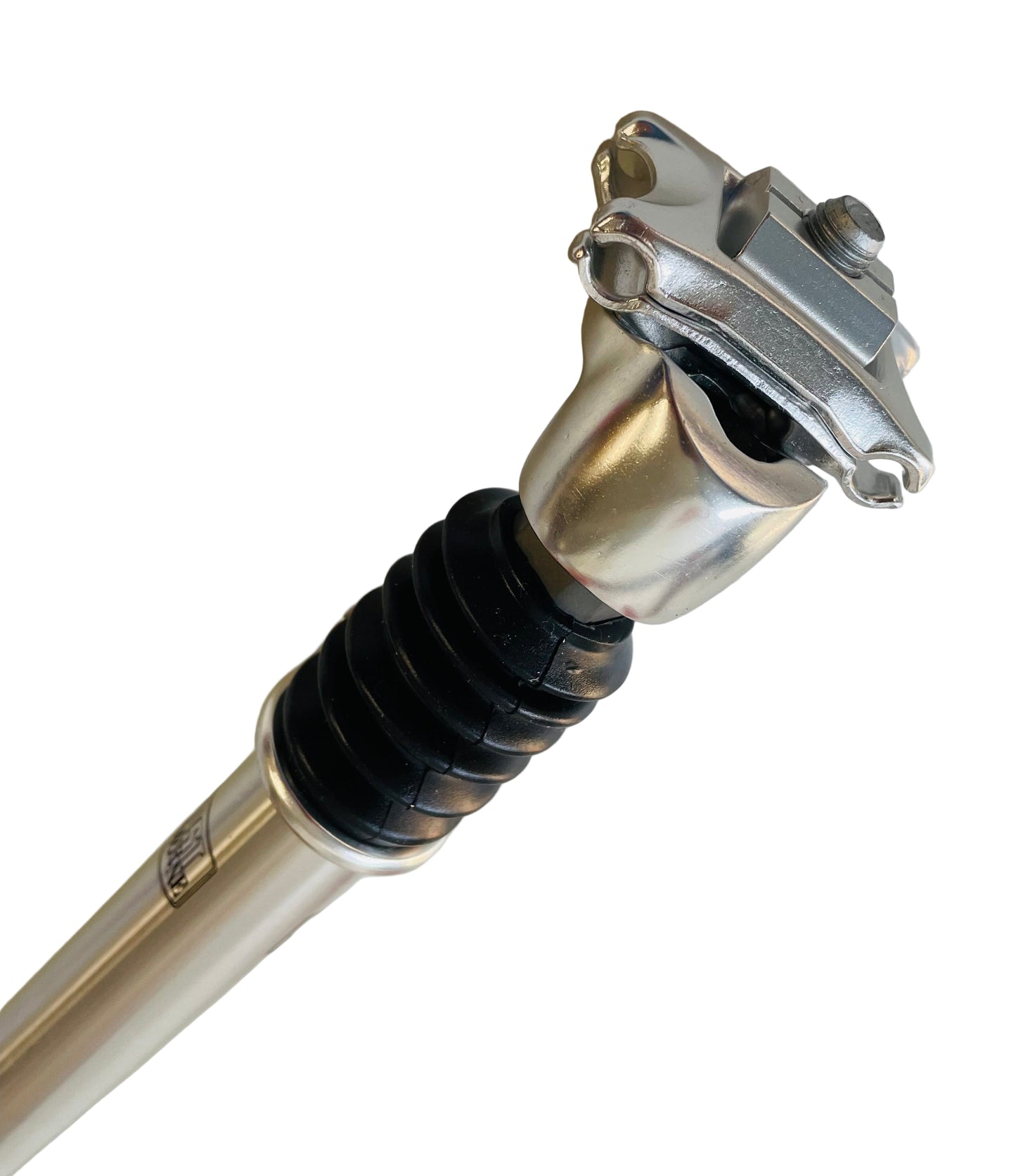 Post Moderne zadelpen verend 'laag' ATB 25.4 zilver