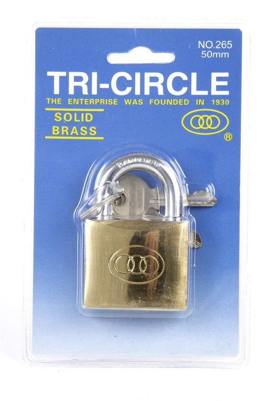 Tri-Circle hangslot Square 38 mm. messing No. 264