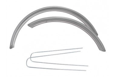 Spatbord set ATB met stangen cpl. zilver 26"