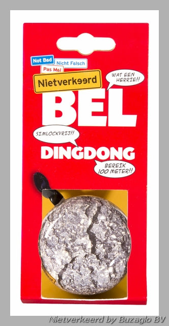 NietVerkeerd Ding-Dong bel staal 60 mm. stone