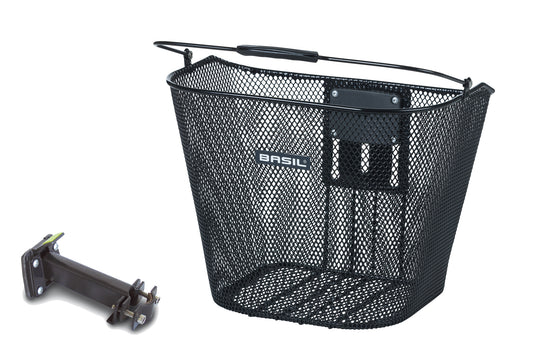 Basil 10224 Bremen BE fietsmand afneembaar voor zwart + Baseasy-Stemholder