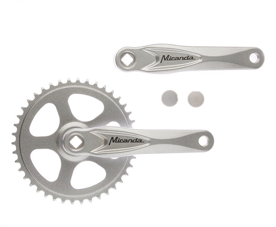 Miranda crankstel 44T. Alfa 1 3/32" zilver