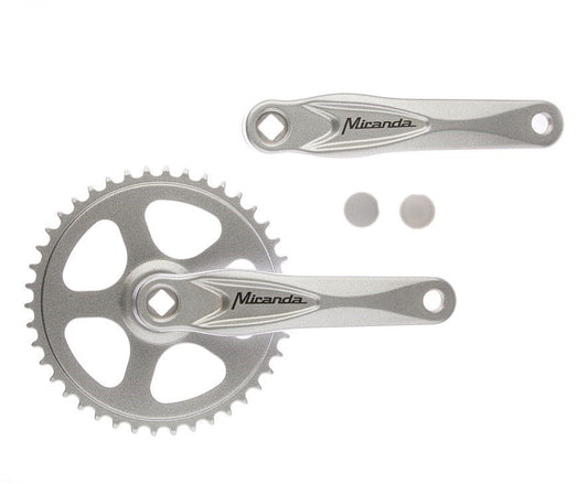 Miranda crankstel 44T. Alfa 1 3/32" zilver