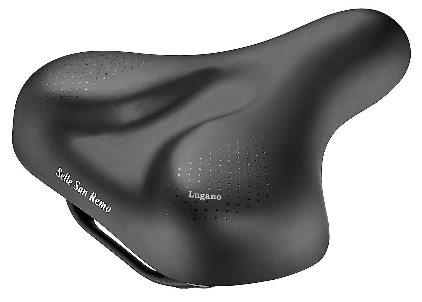 Selle San Remo zadel/kaart city/trekking Lugano zwart met handgreep