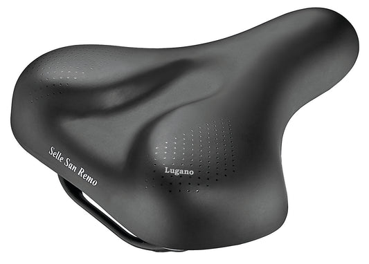 Selle San Remo zadel/kaart city/trekking Lugano zwart met handgreep
