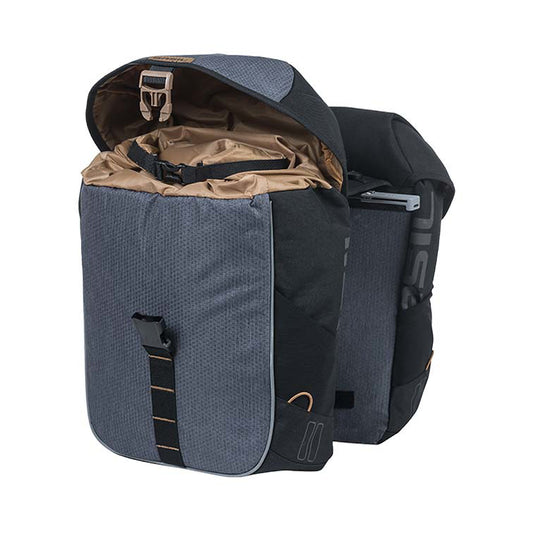 Basil 17760 Miles dubbele fietstas MIK 34L black slate