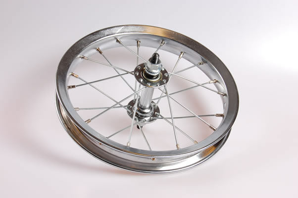 Voorwiel 12" verchroomd