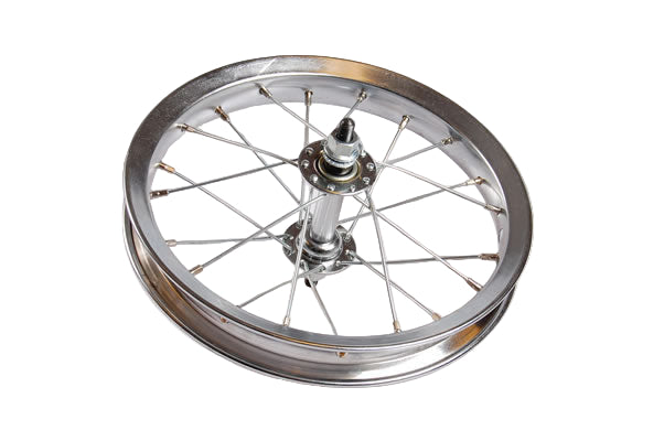 Voorwiel 12" verchroomd