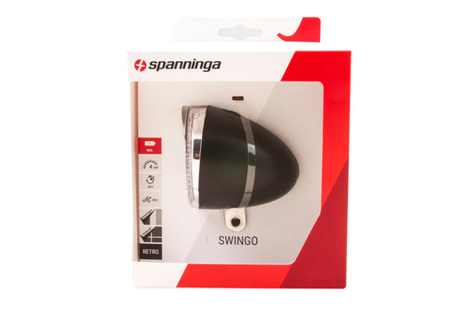 Spanninga Swingo XB koplamp zwart incl. 3 x AAA batterij