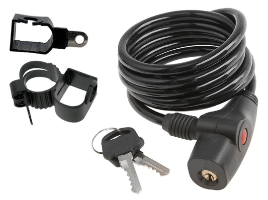 Spiraalkabelslot 1500 x 8 mm. met 2 houders