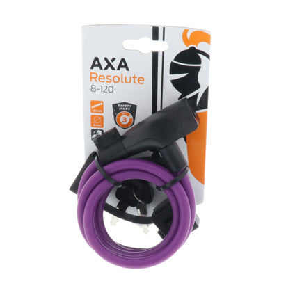 AXA kabelslot Resolute 8 - 120 Royal Purple