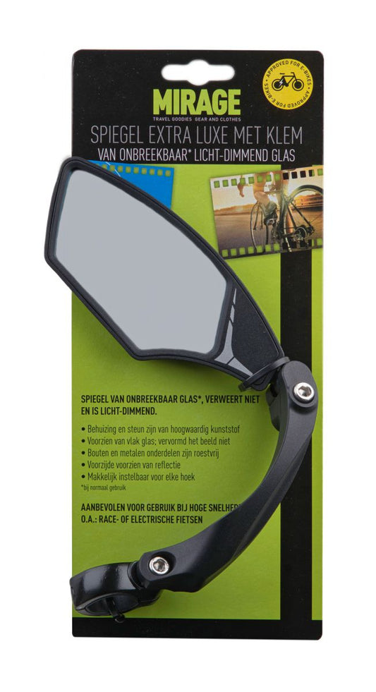 Mirage spiegel Luxury licht-dimmend links 10.6 cm. zwart