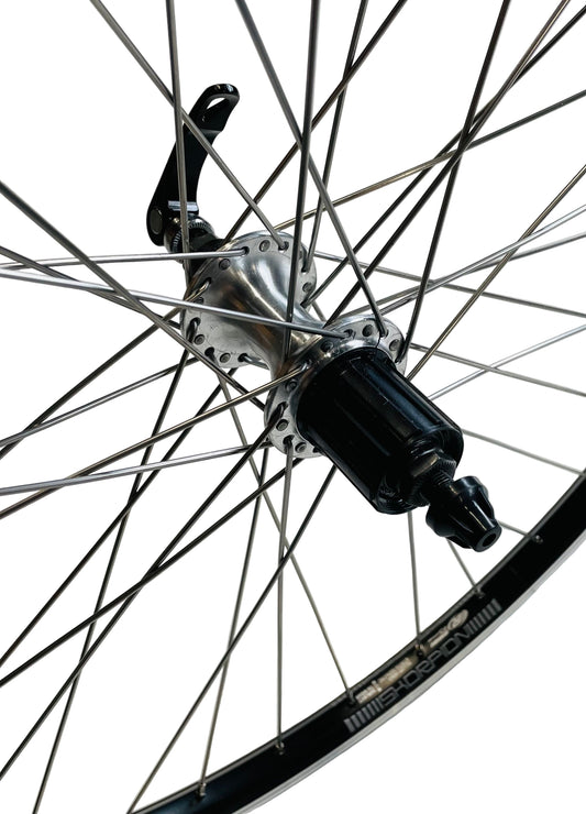 Achterwiel 26"- 559x19 Skorpion alu. zwart FM32 QR cassette 8/9