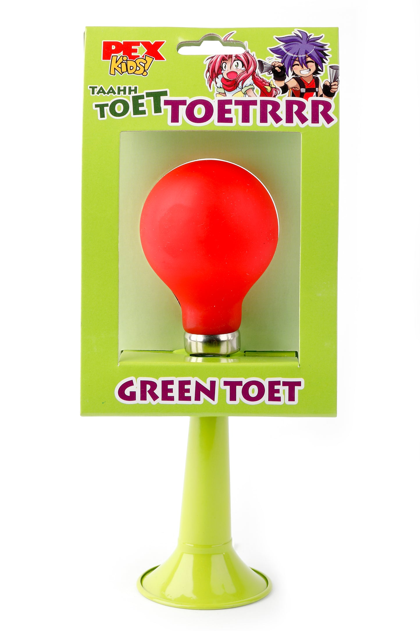 PexKids green toet recht staal rode bol