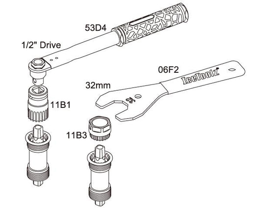 IceToolz 11B3 trapassleutel 20T. zwart