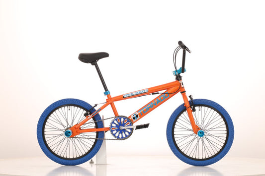 Freestyle BMX Luxe oranje, blauwe banden