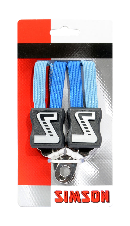 Simson 021350 snelbinder kobalt-blue, extra kort 49 cm., 3 binder, univ. asplaat, v.a. 20"