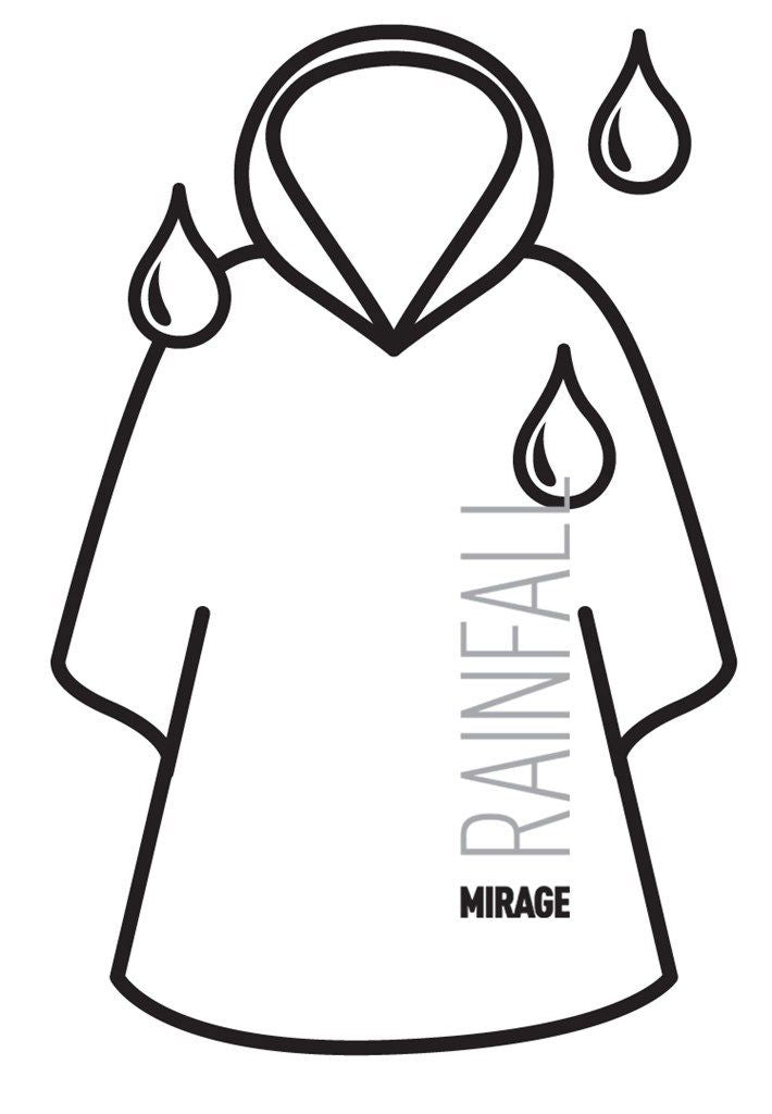 Mirage Rainfall wegwerp poncho one size blauw