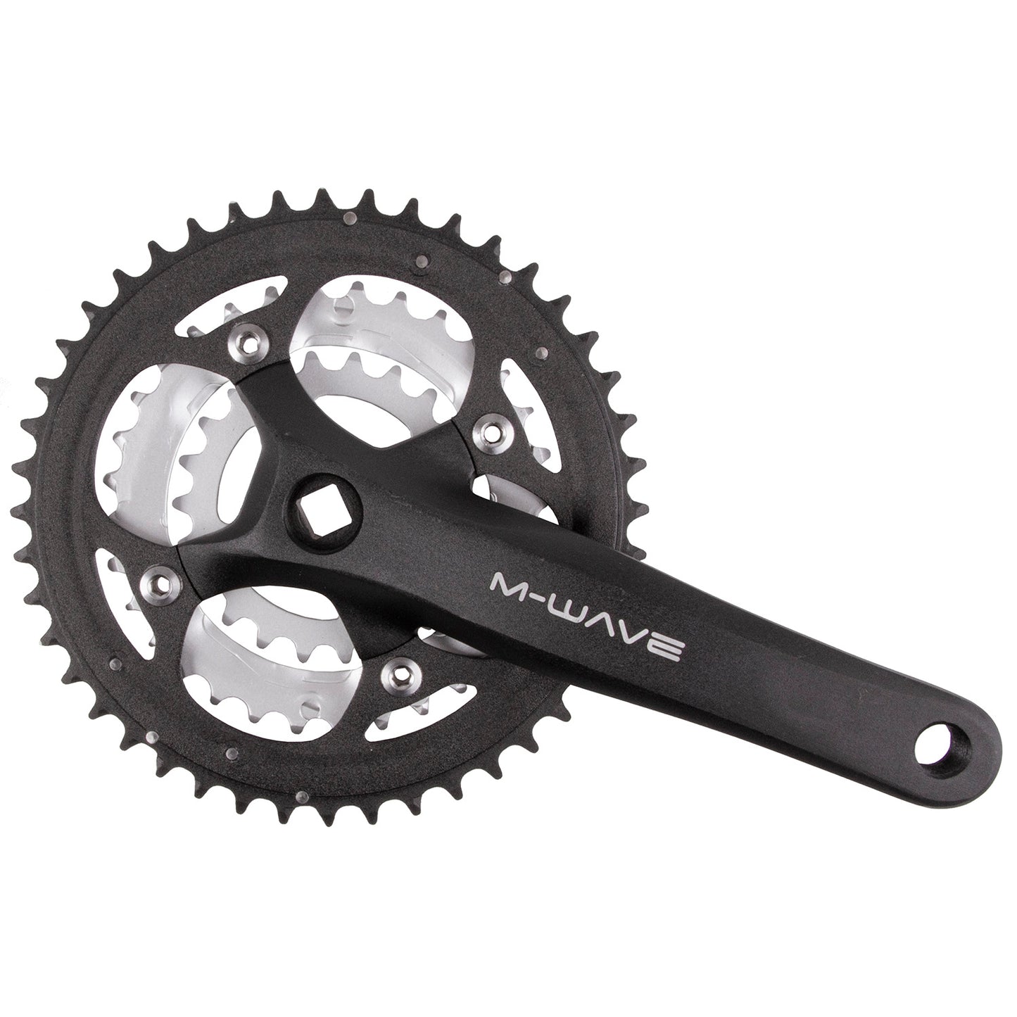 M-Wave kettingwiel set tripple 175 44/32/22 alu./zwart AL=119 (-2 mm diep)