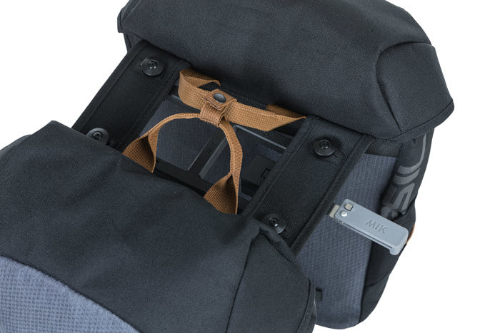 Basil 17760 Miles dubbele fietstas MIK 34L black slate