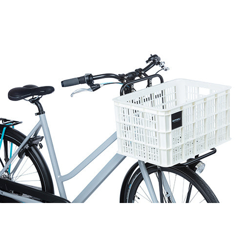 Basil 21162 Crate L fietskrat gerecycled kunststof groot 40L bright white