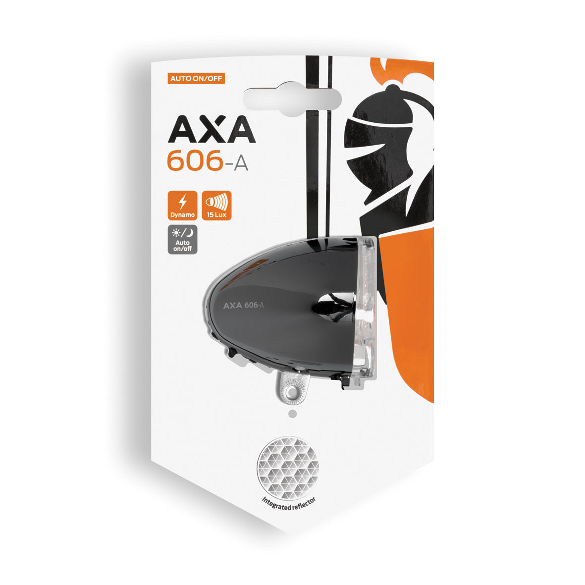 AXA 606 koplamp auto 15 lux dark chroom 60 cm.
