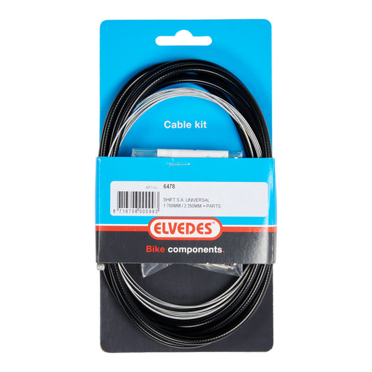 Elvedes 6478 univ. versn. kabel SA Gazelle 2 nippels zwart