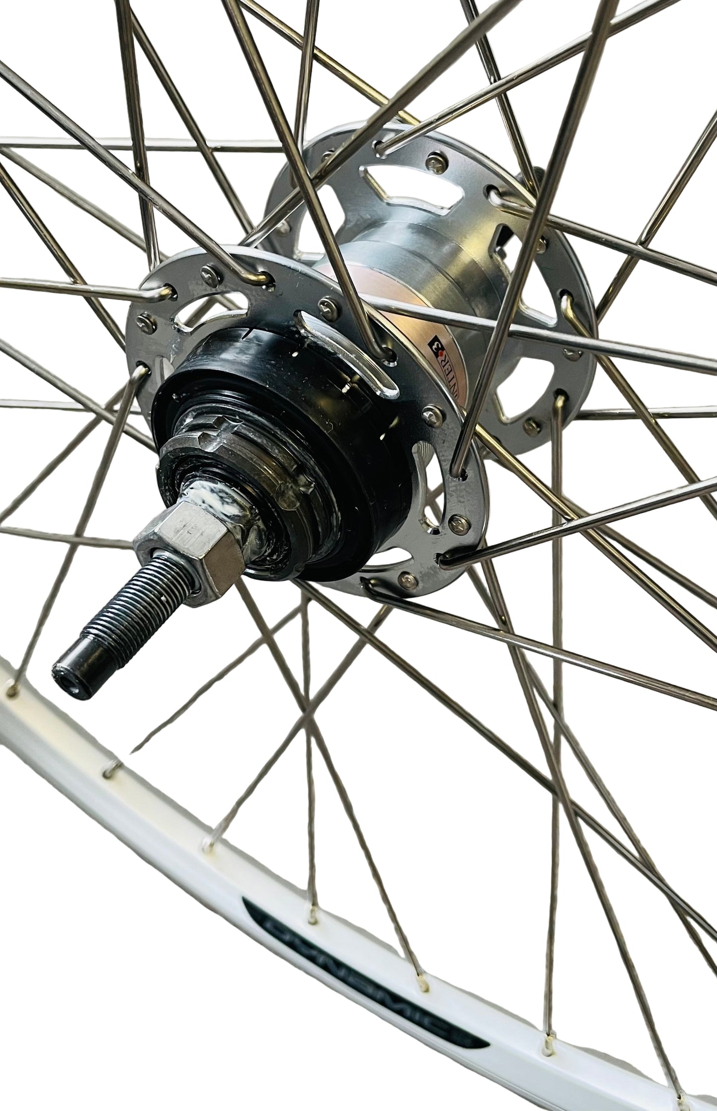 Achterwiel 28" - 622 Dynamic alu zilver RVS spaken Nexus 3 RB