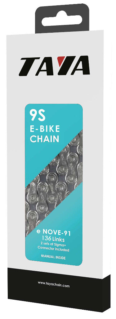 Taya Nove-91 E-Bike ketting 1/2x5/64 - 136 9 spd. zilver Diamond Hard Treatment