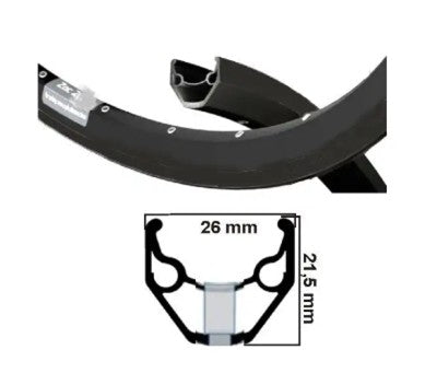 Velg 28' - 14 / 622 ZAC421 aluminium DISC zwart