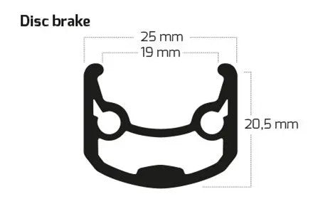 Velg 28' - 14 ANDRA30 28'-622 aluminium zwart disc