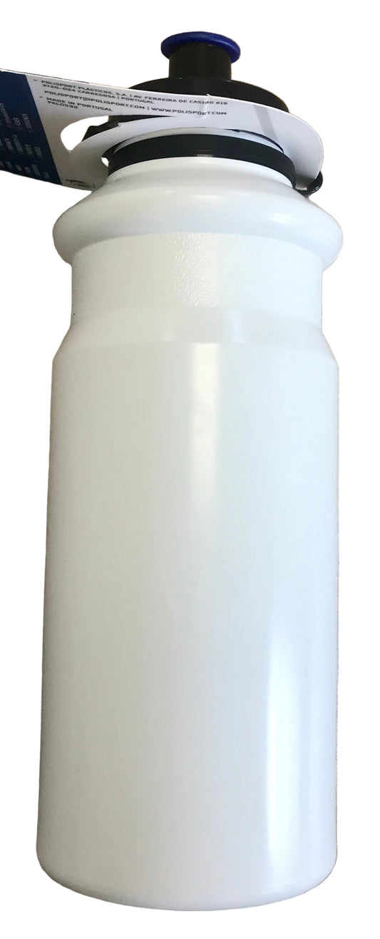 Polisport bidon 700 ml. wit/blauw