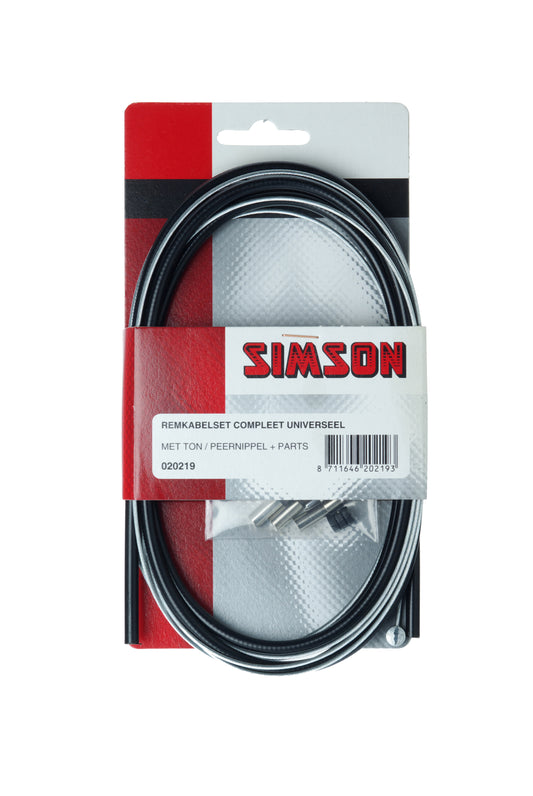 Simson 020219 remkabel set compleet universeel met ton/peernippel + parts gegalvaniseerd