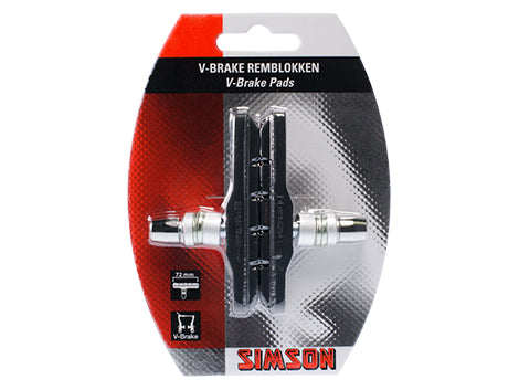 Simson 020204 V-brake remschoenen 72 mm. Shimano compatible 2 stuks