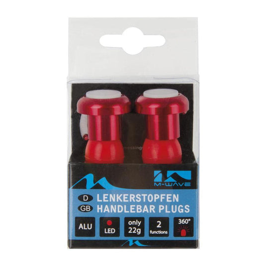 M-Wave Led stuurdoppenset rood
