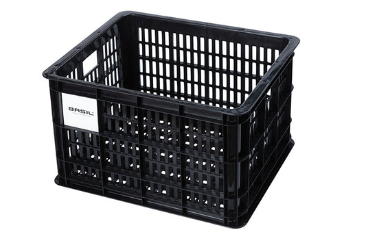 Basil 21134 Crate M fietskrat gerecycled kunststof medium 29,5L zwart