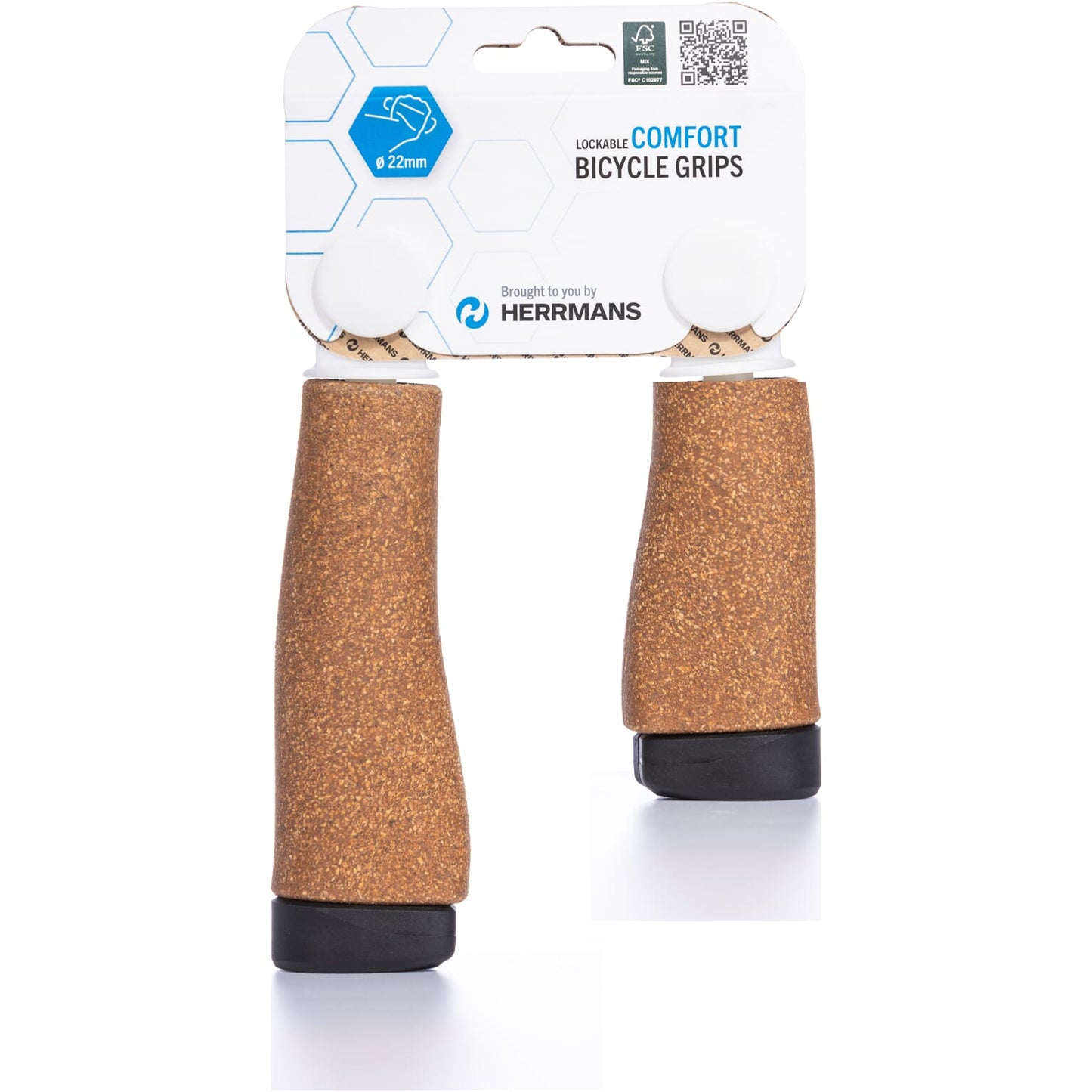 Herrmans handvat Grip Clik DD37 BL+AR 123/90 mm. zwart-kurk