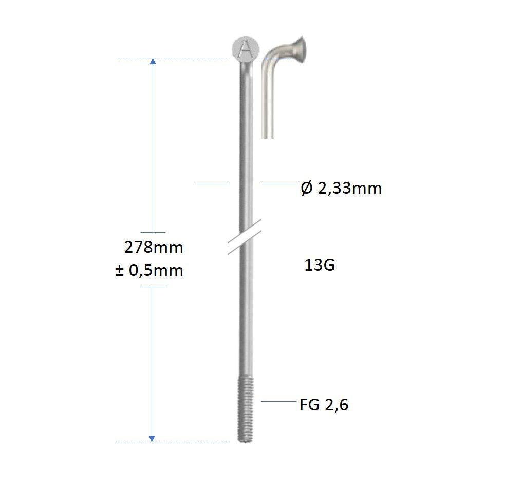 Alpina spaak 13x278 RVS