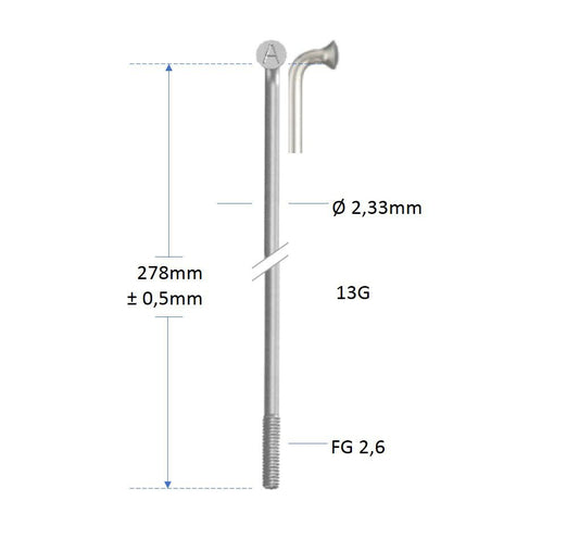 Alpina spaak 13x278 RVS