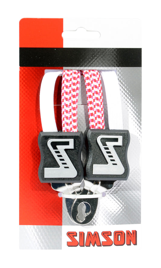 Simson 021366 snelbinder wit-roze, extra kort 49 cm., 3 binder, univ. asplaat, v.a. 20" *