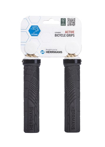 Herrmans handvat Grip Shark lock DD38B L+R 130 mm. zwart-zwart incl. zwarte lockrings