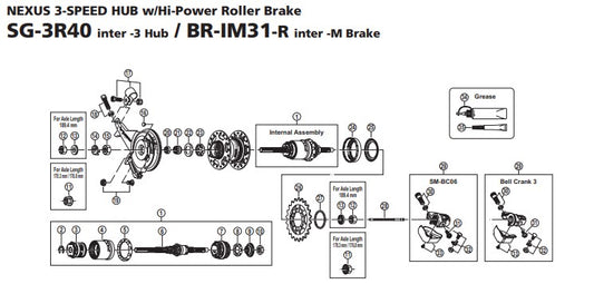 Shimano Y32190220 kogelring A (1/4x7PCS) FH-IM40 Nexus 3 rollerbrake links