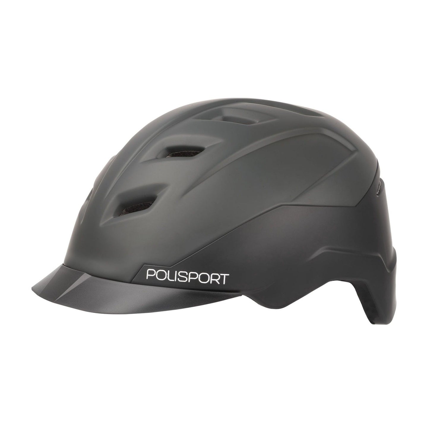 Polisport helm E'City mat zwart/donkergrijs L (58-61 cm.) *